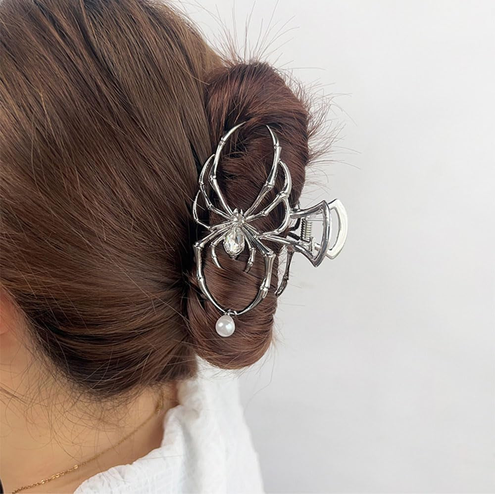 Elevate Your Halloween Look with Our Metal Spider Shark Hair Claw Pins - Large, Strong Hold, No-Slip Clips for Women